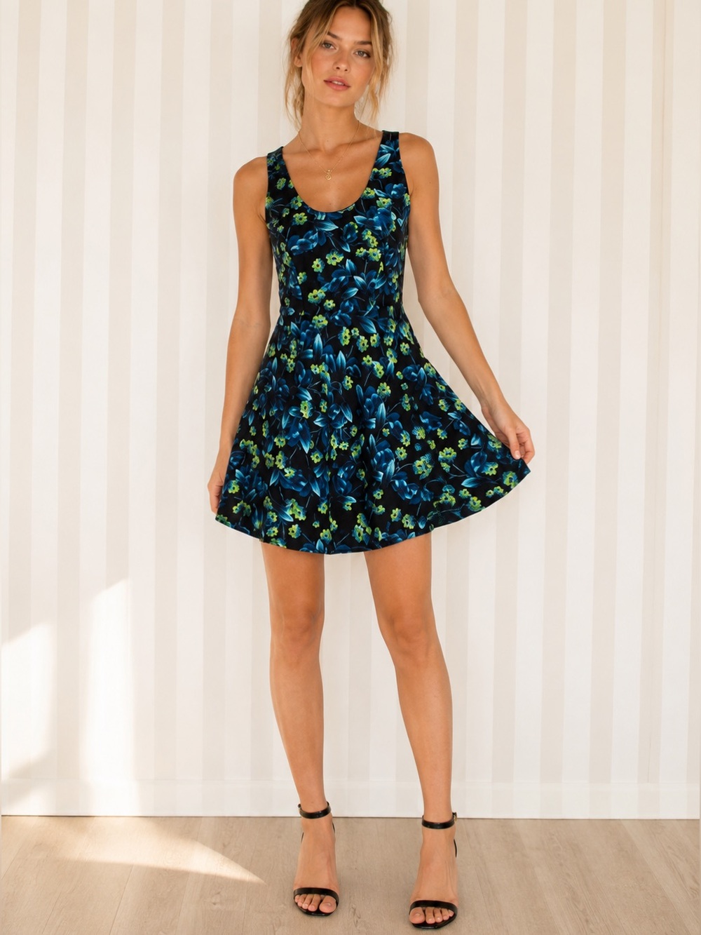 Joie Mare Linen Silk-Blend Floral Mini Dress